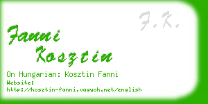 fanni kosztin business card